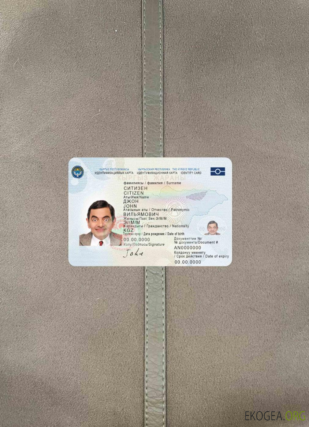 Carte d'identité kirghize, 2017 – présent photolook recto